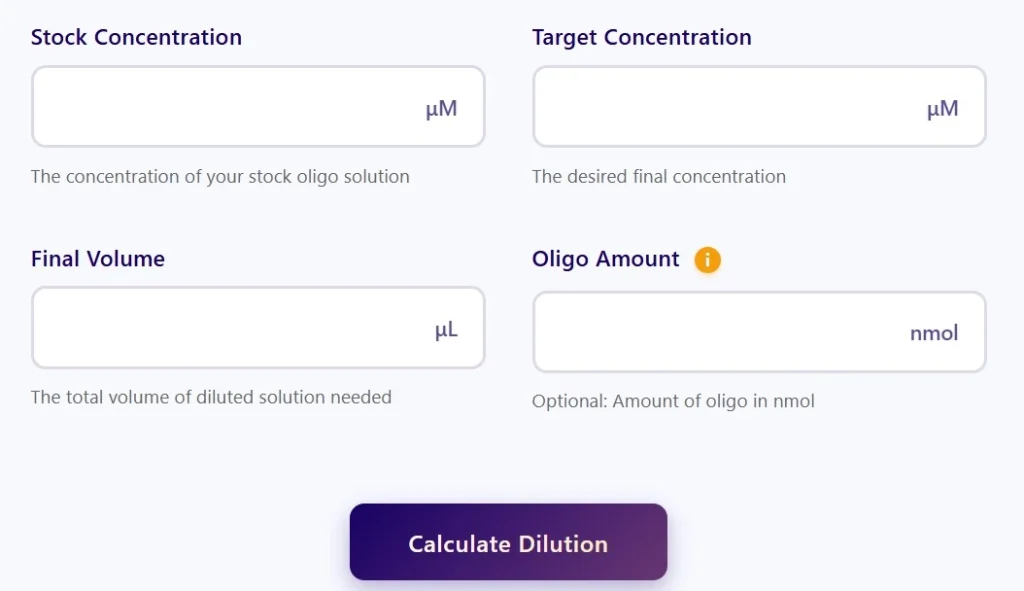 Oligo Dilution Calculator