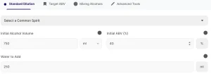 Alcohol Dilution Calculator