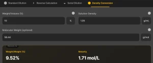 Density Conversion Molarity